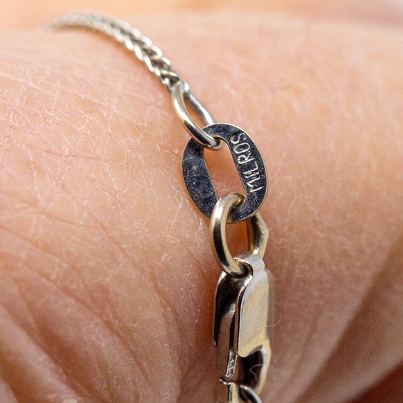 3D 14kt White Gold Star of David Charm & Necklace - Picture 6 of 9